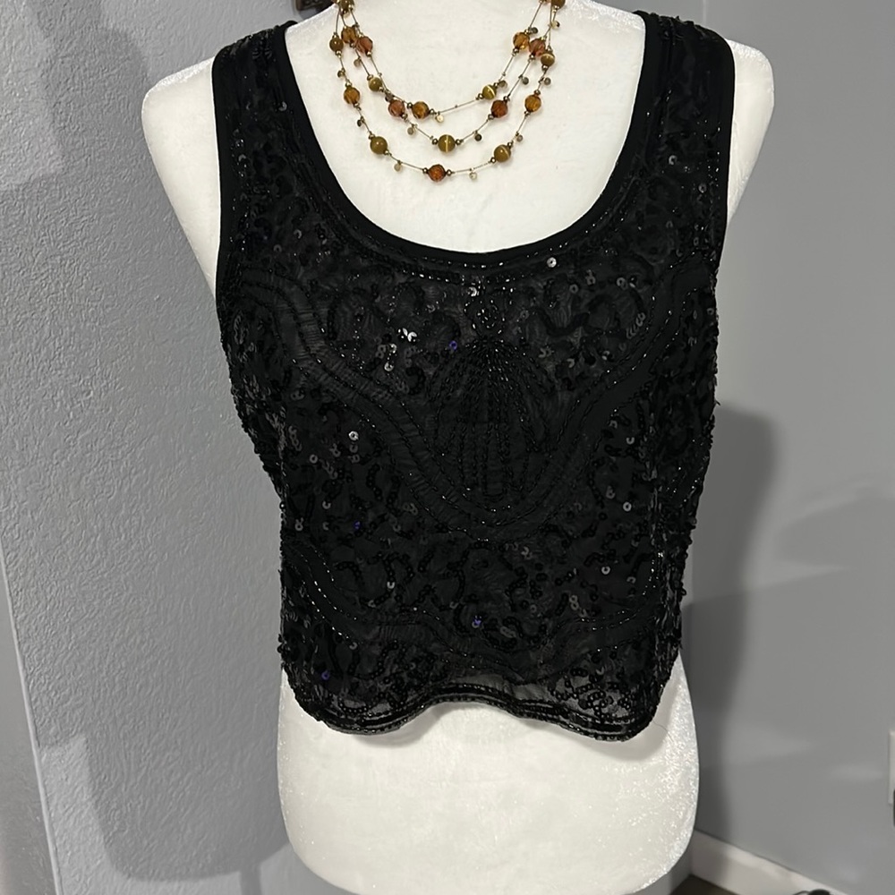 Forever 21 black beaded and sequin tank.